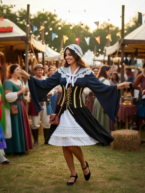 Bluedragon Creations Other - Upcycled Ren Faire Scullery Maiden / Bar Wench Complete Costume Size L/XL